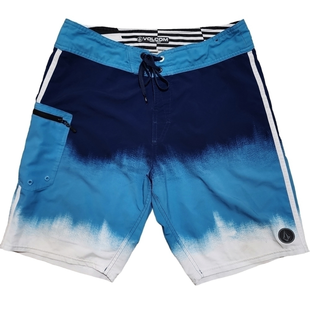 Volcom Board Shorts Blue & White - Size 31